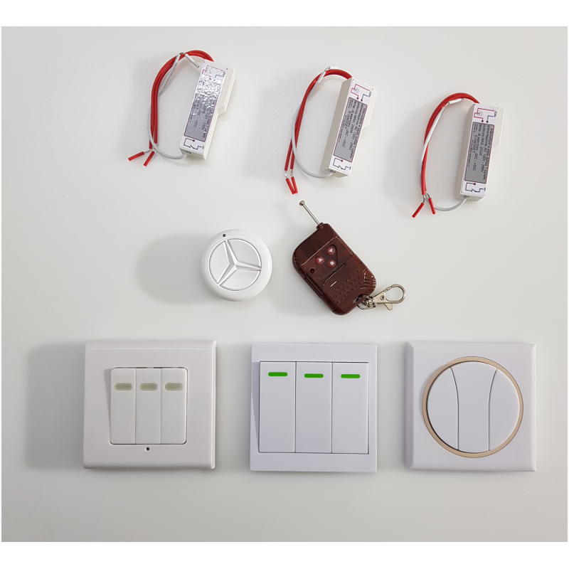 KIT MR16 7W DIMMERABILI LUCE A SCELTA CON TELECOMANDO SENZA FILI E  ALIMENTATORE